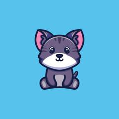 Cute sitting animal cartoon character design Vector