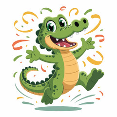Fototapeta premium crocodile design character design posing happy
