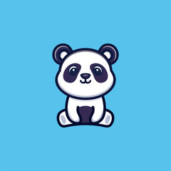 Cute sitting animal cartoon character design Vector