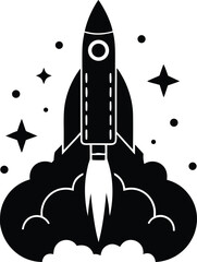 Fototapeta premium Rocket Launch Icon