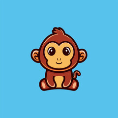 Cute sitting animal cartoon character design Vector