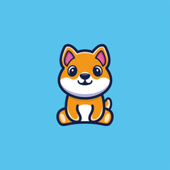 Cute sitting animal cartoon character design Vector