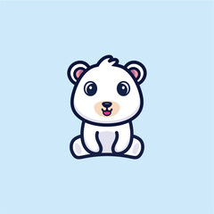 Cute sitting animal cartoon character design Vector
