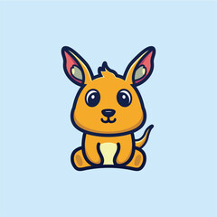 Cute sitting animal cartoon character design Vector