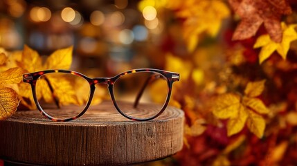The glasses are brown and have a cat-eye shape