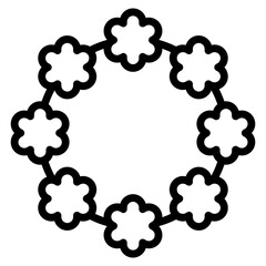 Flower Garland  Icon Element For Design