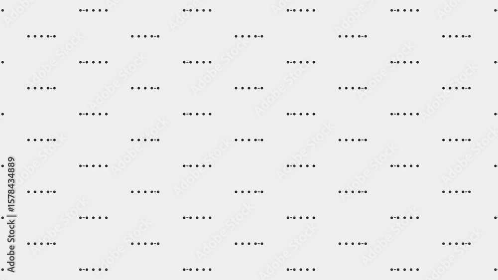 Poster a simple animation of a black dot pattern moving across a white background. the dots are evenly spac