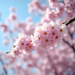Naklejka premium Pink Cherry Blossom Flowers in Spring