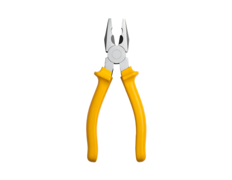 Isolated yellow handled pliers on black background