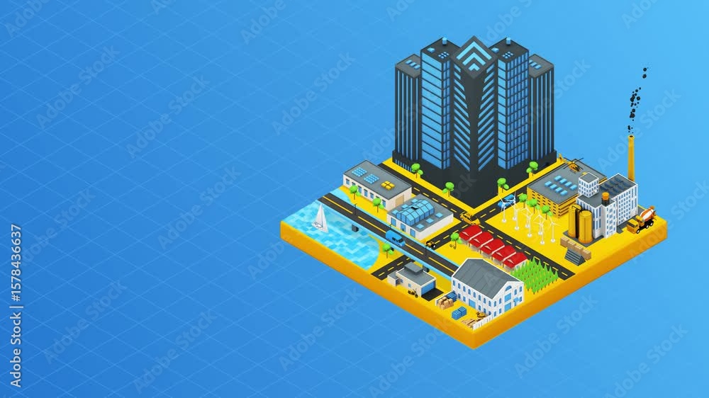Poster a bright yellow square floats on a blue surface with a small wave lapping at its edge