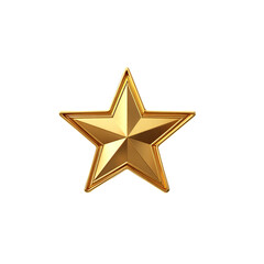 Fototapeta premium Gleaming golden star against a stark transparent background creates a striking visual, suitable for awards, celebrations, or adding a touch of luxury to designs with its shiny metallic texture.