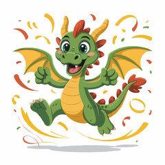 Fototapeta premium dragon character design posing happy illustration