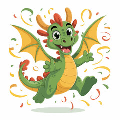 Fototapeta premium dragon design character design posing happy