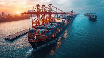 AI port management system coordinating shipping