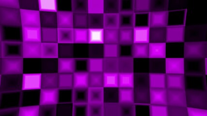3D purple and black digital grid animation, Futuristic glowing tile background - Powered by Adobe
