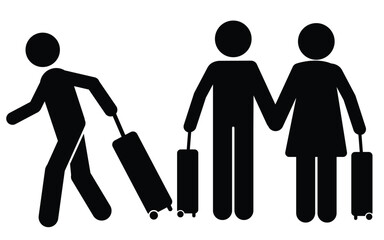 People Travel holidaye vacation icon sign Symbol . vector
