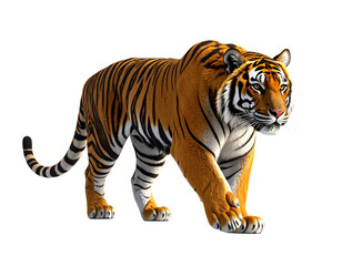 Naklejka premium 3D tiger icon isolated on transparent background. PNG