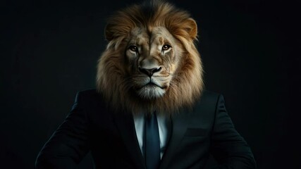 Man wearing lion mask with red eyes, posing as a character from the book 'Wonder'