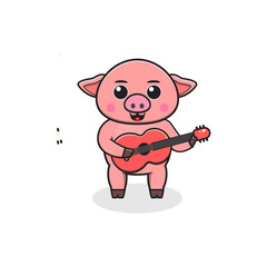 Cute cartoon animals with guitars. Cute animal vectors. Illustrations featuring various animals. Animals playing musical instruments. Cartoon animals playing music

