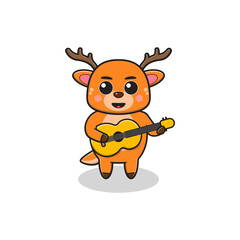 Cute cartoon animals with guitars. Cute animal vectors. Illustrations featuring various animals. Animals playing musical instruments. Cartoon animals playing music
