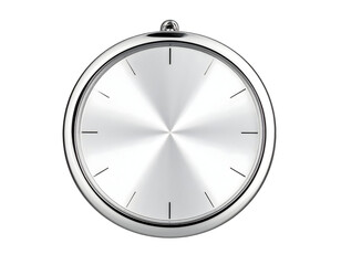 Minimalist silver clock on black background