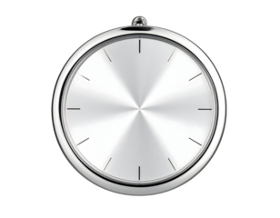 Minimalist silver clock on black background