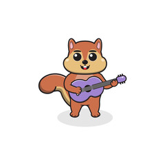Cute cartoon animals with guitars. Cute animal vectors. Illustrations featuring various animals. Animals playing musical instruments. Cartoon animals playing music