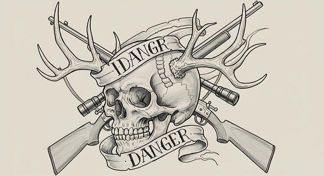 Skull & Crossfire: A Monochrome Warning