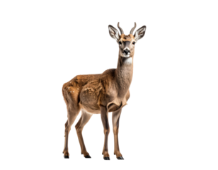Young roe deer isolated on black