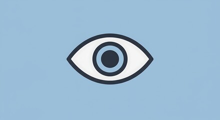 Eye icon illustration on blue