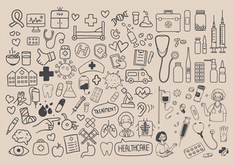 Medical doodles Art Illustration