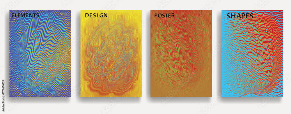 Poster abstract flow lines background . wavy stripes . striped linear pattern . poster collection with smoo