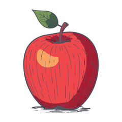 apple, fruit, food, vector, illustration, healthy, autumn, fresh