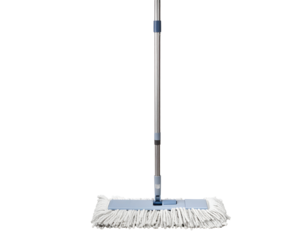 Isolated white mop on black background