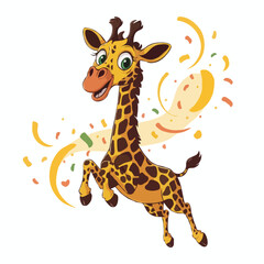 Fototapeta premium giraffe character design illustration happy