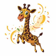 Fototapeta premium giraffe character design illustration happy