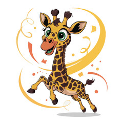 Fototapeta premium giraffe illustration character happy design