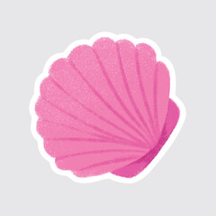 Oyster Cute sea animals in crayon style for stickers, icons, logos, etc.