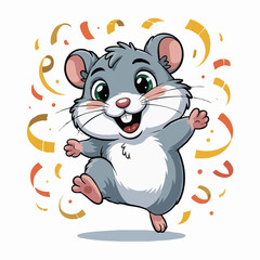 Obraz premium Hamster design illustration character happy