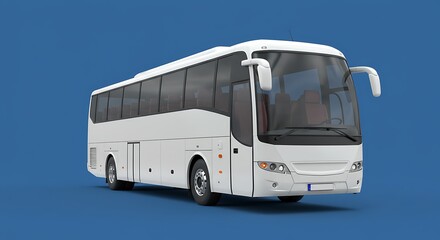 White passenger bus transportation vehicle