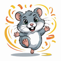 Obraz premium Hamster design illustration posing happy