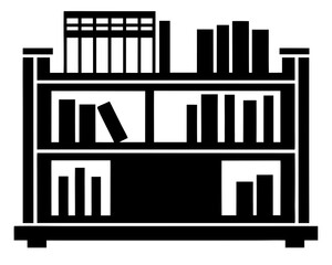 Bookshelf Silhouette Vector on White