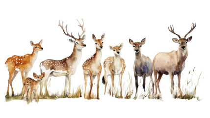 Wildlife animal illustration in artistic watercolor style on white background
