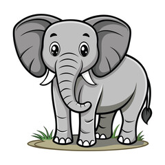 Naklejka premium Cute baby elephant cartoon vector illustration for fun safari wildlife art