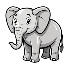 Fototapeta premium Cute baby elephant cartoon vector illustration for fun safari wildlife art