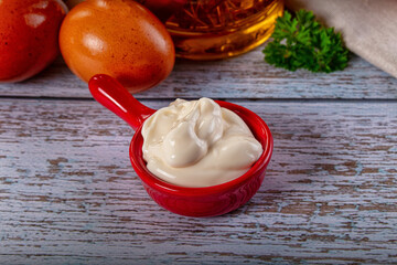 Homemade mayonnaise sauce dip cream