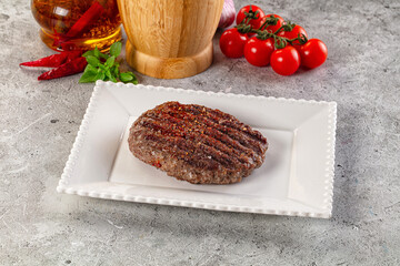 Hot Grilled beef burger cutlet