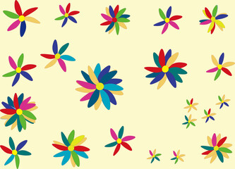 set of colorful floral design elements