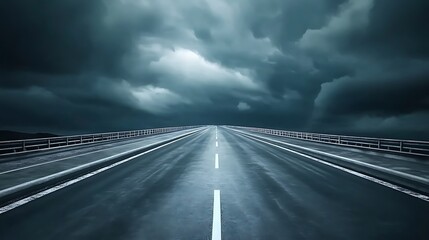 Stormy highway perspective