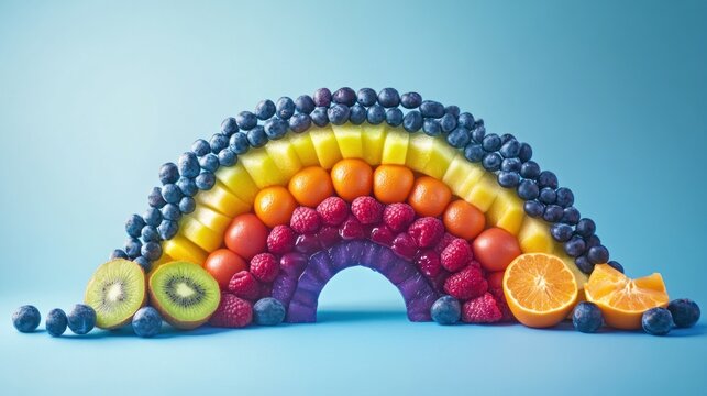 Colorful fruit rainbow